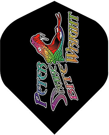 RED DRAGON Hardcore Peter Wright Snakebite Schwarz Snake Logo Dart Flights - 4 Sätze pro Packung (12 Flights insgesamt)