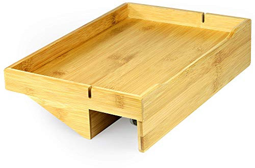 Bamboo Clip - On Bedside Shelf | Ergonomic Space Saver Side Table | Unique Wooden Bed Frame Clamp | M&W