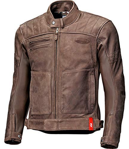 Held Motorradjacke mit Protektoren Motorrad Jacke Hot Rock Lederjacke braun 58, Herren, Chopper/Cruiser, Ganzjährig