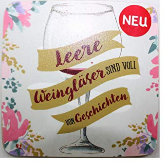 Sheepworld, My Beauty Tree - 46761 - Untersetzer, B1, Leere Weingläser sind voll von Geschichten, Kork, 9,5cm x 9,5cm