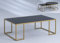 M2 Kollektion Matteo 2 Couchtisch/Sofatisch, Glas, Gold/schwarz, 102x36x61cm