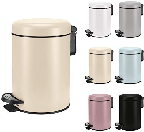 KW Soft Shade Small Round Pedal Bin 3ltr (Cream, 3 Ltr)