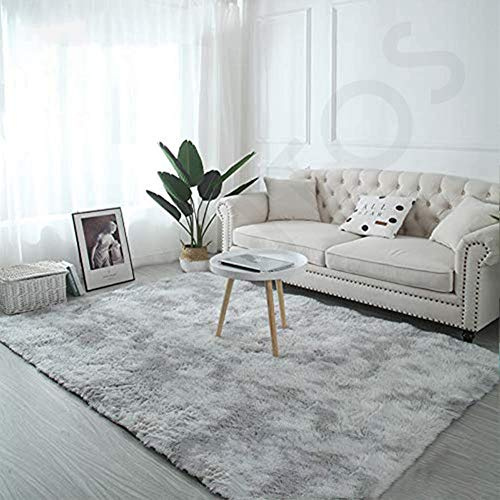 Muutos Teppich 200x230cm, Lammfell Teppich, Flauschig Weiche, Antistatisch, für Wohnzimmer flauschig Bettvorleger Schlafzimmer Outdoor - Hellgrau