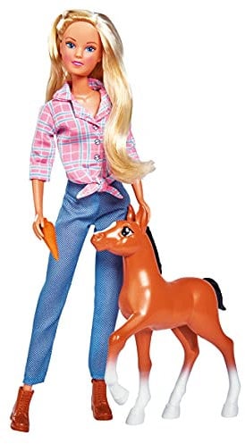 Simba 105733517 - Steffi Love Little Horse, Puppe mit süßem Fohlen und lustiger Funktion, inkl. Zubehör, 29cm Spielpuppe, Pony, ab 3 Jahren