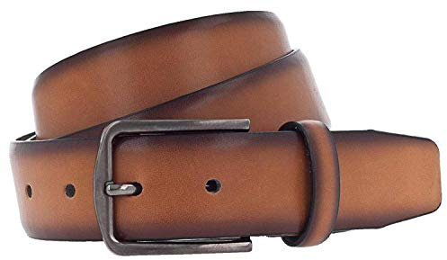 Vanzetti Herren Gürtel V4578 Ledergürtel Anzugsgürtel Businessgürtel Cognac 120 CM