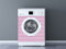 Oedim Vinyle pour machine à laver à rayures couleur rose, vinyle décoratif pour machine à laver, décoration pour cuisine, autocollant lave-linge