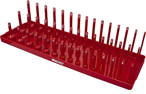 3/8 Drive Socket Holder Vertical Tray 3 Tier 45 Pce Red Boxo B-38VERT3-R