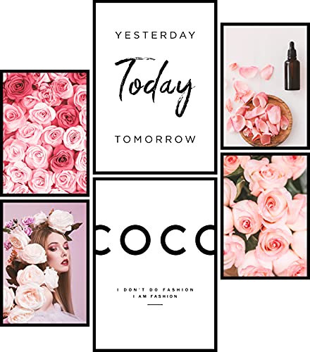 Urhome Poster Set Coco Love A3 Bilder für Schlafzimmer Esszimmer Wohnzimmer Deko (2x A3 + 4x A4) Kunstdruck 6 teilig Wandposter Motive Bilderwand ungerahmt