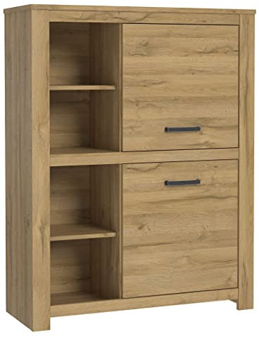 Newroom Highboard Alteiche Kommode Modern - 111,7x143,7x42,2 cm (BxHxT) - Sideboard Regal Anrichte - [Omar.Three] Wohnzimmer Wohnstube Büro Arbeitszimmer