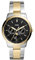 Fossil Neutra uhr für Herren, Mondphasen-Multifunktionswerk mit Edelstahl- oder Lederarmband, Schwarz und Silberton, 42MM