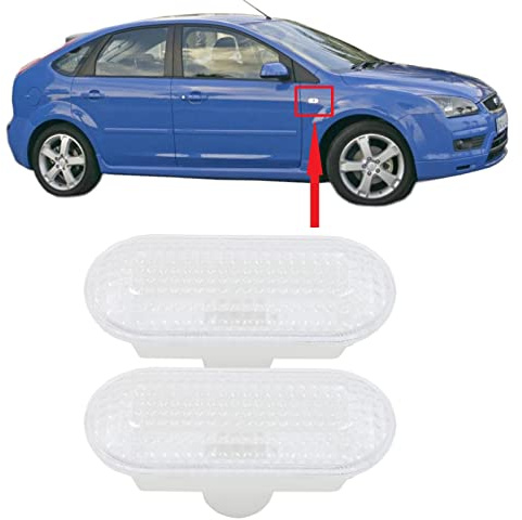 BIAREN 2 lentes de luz de repetición de marcador lateral transparentes para Ford Fiesta Fusion Focus Mk2 C-Max Focus C-Max 4M5A13K309AA 1336185