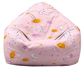 Highdi Sitzsack Kinder mit Ohne Füllung - Sitzsack Spielzeug Aufbewahrung,3D Sitzsack Stuhl Abdeckung Plüschtier Aufbewahrung Bequeme Bodenliege (XL:100x120cm,Sonne)