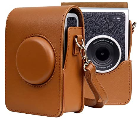 Camera Accessories Vertical Full Body Camera PU Leather Case Bag with Strap for FUJIFILM instax mini Evo(Black)(Brown) (Color : Brown)