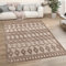 Paco Home Outdoor Teppich wetterfest & langlebig Moderne Boho-Designs mit 3D-Effekt Skandi-Look UV-beständig & robust für Balkon, Garten, Wohnzimmer & Küche, Grösse:200x280 cm, Farbe:Beige