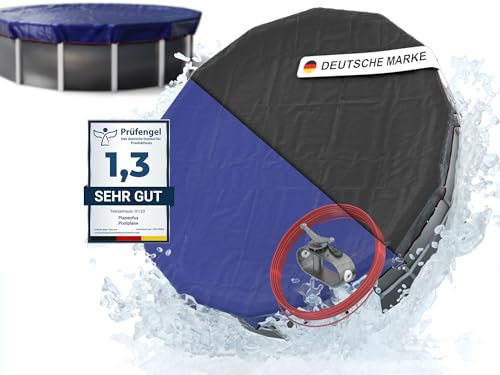 Planenfux® Poolabdeckung rund 550 cm (Für Ø 500-550cm Becken) | 2-in-1 Pool Abdeckplane aus 200g/m² PE Material | Poolplane Solarplane für Sommer & Winterabdeckung | Ø 610 cm Rundpool Abdeckung