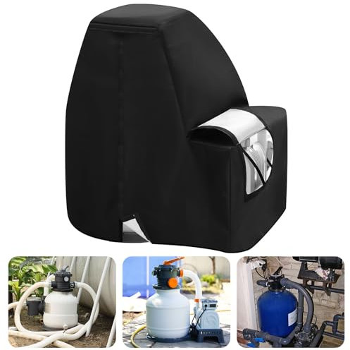 Wesnoy 40,6 cm Sandfilterpumpenabdeckung, wasserdicht, UV-beständig, Oxford-Tuch, Schwarz