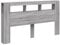 vidaXL Tête de Lit à LED, Panneau avec Rangement, Accessoire de Lit, Tête de Cadre de Lit Chambre, Sonoma Gris 180x18,5x103,5 cm Bois Ingénierie