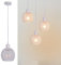 TWSXTE Weiß Pendelleuchte, Industrielle Vintage Deckenleuchte, Rustikaler Stil Käfig-Kronleuchter Schlafzimmer Lampe, E27 LED Verstellbare Seil Dekoration