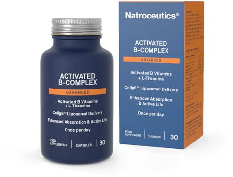 Natroceutics Activated B-Complex Advanced 30 Vegan Capsules Activated B Vitamins + L-Theanine Cellg8 Liposomal Delivery One Per Day
