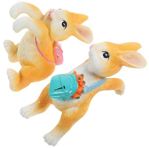 AOKWAWALIY 2pcs Bunny Pot Hanger Decor Cute Rabbit Statue for Outdoor Garden Courtyard
