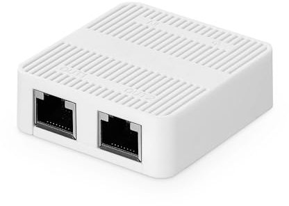 Binardat Splitter di rete da 1 a 2 Gigabit, switch Gigabit Ethernet a 3 porte, alimentatore di tipo C, plug and play mini formato (bianco)