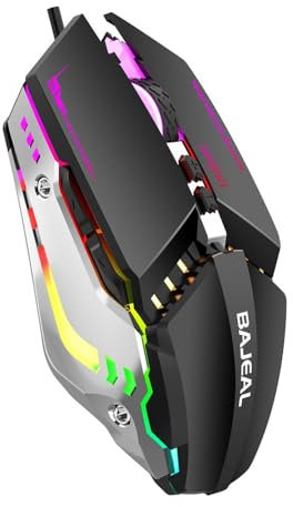 Wired USB Gaming Mouse With RGB Light, 7 Buttons 3600 DPI Optical Gamer Mouse Computer Wired Mice For Desktop Laptop PC Laptop Computer (Black)