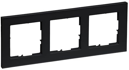 LEGRAND, SEANO+ 3-fach Rahmen, halogenfreies Thermoplast, nachhaltige Produktion und Verpackung, Farbe: Schwarz lackiert, 765383
