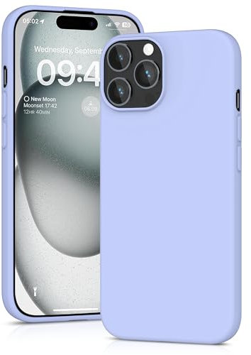 YATWIN Silicone Case for iPhone 15 Pro, Soft-Touch, Shockproof, DustProof, Antiskid Full Body Armour Phone Cover for Apple iPhone 15 Pro - Lilac
