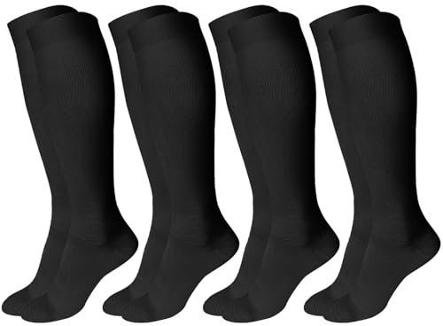AKKQHH Flight Socks for Women Men 2/4 Pairs Compression Socks Knee-High Support Stockings for Running Sports Flying Travel Outdoors