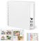 DazSpirit Fotoalbum zum Selbstgestalten, 8-inch Fotobuch zum Einkleben, Quadratisches Hardcover-Scrapbook und Gästebuch Geburtstag für Abschluss, Hochzeit, Babys, mit 5 Aufkleber, 60 Seiten, Weiß