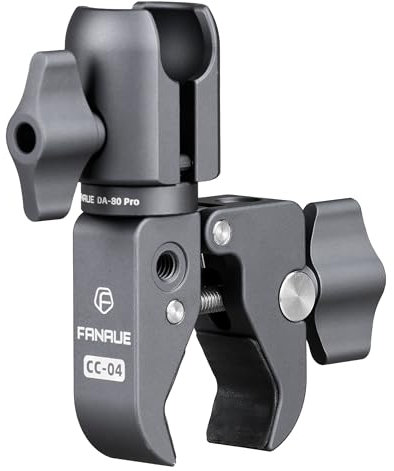 FANAUE Single Socket Arm with Handlebar Base Mount Strong Rod Clamp Compatible with RAM Mounts 1 Inch Ball Head and Bike Motorcycle Phone Holder, Can be Installed on 0.55-1.77 Diameter Rail Round Rod