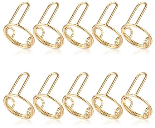 Lusofie Wudu Nagelringe 10 Stück Nagel Ring Mit Nägeln Für Acrylnägel Verstellbare Fingernagel Nail Rings Set Wiederverwendbare Metallringe Nägel Ringe Ohne Klebstoff Metallring Für Frauen(Gold)