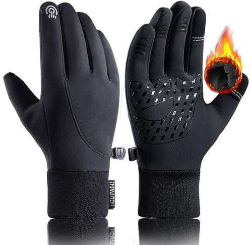 Wryhaul Dodorados Handschuhe, Premium Thermo Handschuhe, Dodorados Winterhandschuhe, Winddichte Wasserdichte Warme Handschuhe, Dodorados Thermo Touchscreen Handschuhe (Schwarz-A,M)