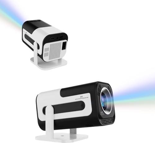 EMEBAY Pico 4K Portable LED Projector, WiFi 6, Android 13, Auto Keystone, Indoor/Outdoor, 180° Rotation