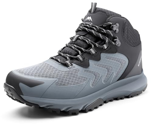 OUTJET Men's Waterproof Hiking Boots Lightweight Comfortable Breathable Outdoor Walking Trekking Boots