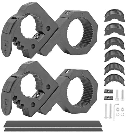 ZAMLIE 2-Pack Quick-Release Rubber Clamp from 1-1/7'' to 1-3/7'' Tools or Equipments Fit 1/1.5/1.75 Inch Horizontal Bar Clamp Mounting Kit for ATV UTV Truck