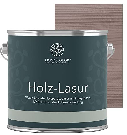Lignocolor Holzlasur Platingrau 2,5L | Holzschutzlasur für Außen & Innen | Holz, Zäune und Gartenmöbel | UV- und Witterungsschutz