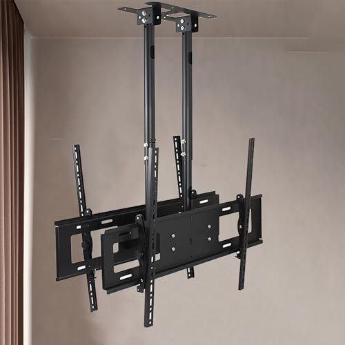 TV Bracket Double Sided Ceiling TV Mount Stand - Tv Wall Mount, for 60-100 Inch Low Profile TVs Height Adjustment Frame, Adjustable Tilt TV Telescopic TV Lift, Support 2 Screens Ro