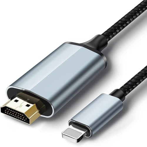 Câble HDMI pour téléphone, convertisseur HDMI C-able, câble téléphone/pad vers TV compatible avec les appareils 14/12/11, X, 8, 7, 6, 5 et i-Pad, haute définition 1080p 2 m