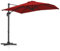 RELAX4LIFE Sonnenschirm rechteckig 250 x 250 cm, Ampelschirm mit Kurbel & Ständer, Gartenschirm UV-Schutz, Terrassenschirm 360° drehbar, Marktschirm neigbar für Garten, Pool, Terrasse (Rot)