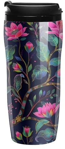 William Morris Coffee Mug Double Wall Travel Tumbler with Lid Tea Cup for Hot/Ice Drinks 350ml