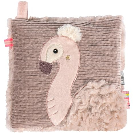 Fehn Kirschkernkissen Flamingo – Kuschelkissen mit entnehmbarem Wärme-/ Kältesäckchen für Babys und Kleinkinder