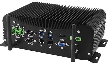 MNBOXCONET Industrial Mini-PC Lüfterloser Core i7 10610U, 6xRS232 COM DDR4 Barebone Micro Desktop PC, WIFI5/BT4.2, 14x GPIO Small Computer
