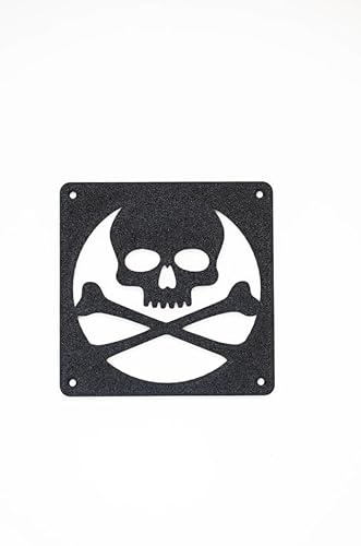 Rejilla de ventilador genérica de 120 mm / 140 mm - rejilla de ventilador de calavera con huesos | Protector de ventilador con impresión 3D para carcasa de PC y modificación (naranja, 120 mm)