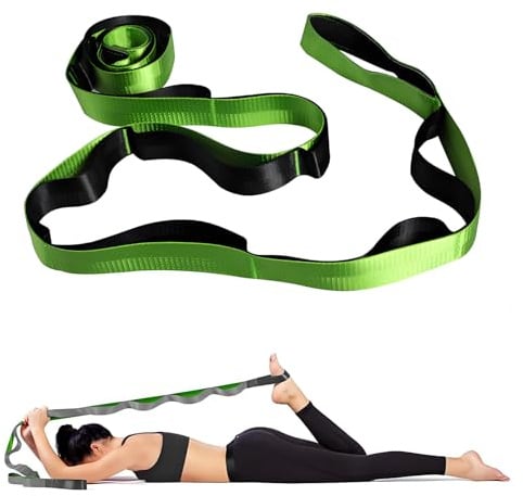Ruvan Yoga Stretching Strap, Stretching Band mit 12 Schleifen, Yoga Stretch Gurt, für Pilates, Tanz, Gymnastik, Effektives Dehnung