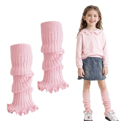 AffeGifts Kids Leg Warmers Girls, Neon Leg Warmers for Kids Stay Warm and Stylish Ballet Leg Warmer Kid 80s Knitted Ankle Warmer for 80s Party Dance Sports Yoga Accessories & Ice Skating