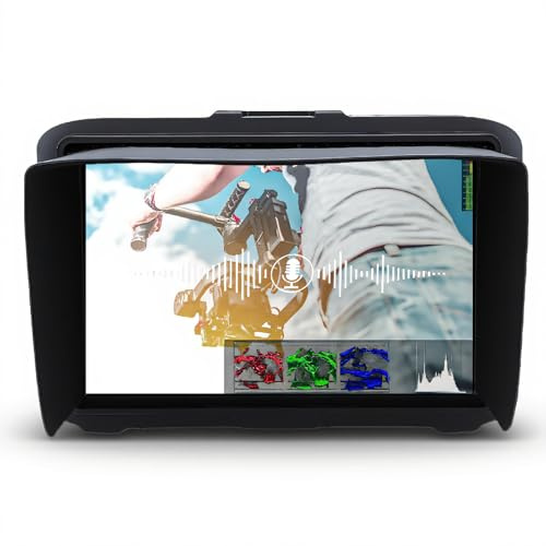 MENDUNER 7 Inch Camera Field Monitor, FHD 1920x1200 4K 2.0 Input Output with Sunshade and Voice Control, Professional Photography and Video Production