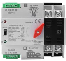 W2R 2P 100A 220V ATS Fotovoltaico Conmutador Automático de Red Interruptor de Transferencia para Instalaciones Fotovoltaicas, Hogares e Industrias