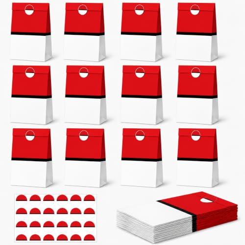 12 Stück Papiertüten für Kindergeburtstag Mitgebsel | Candy Tüten zum Verpacken mit 12 Aufkleber,Geschenktüten Kindergeburtstag,Gift Bags Children's Birthday für Geburtstagstüten