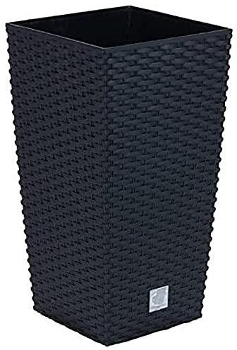 Maceta Rato de 11,4 litros con inserto 20 x 20 x 37,6 cm en color antracita